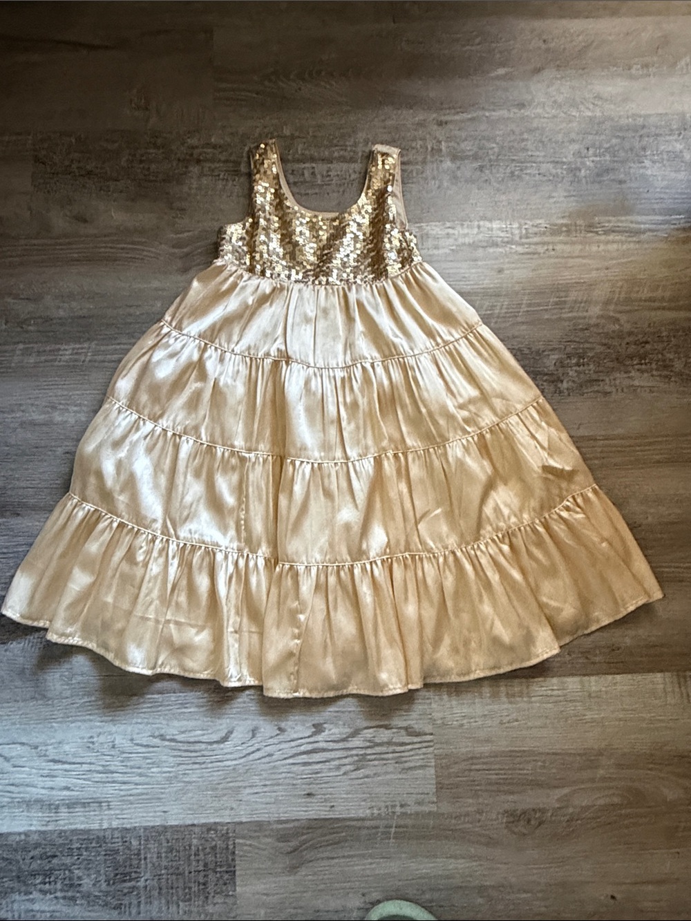 GAPKids Gold Sequin Tiered Party Dress